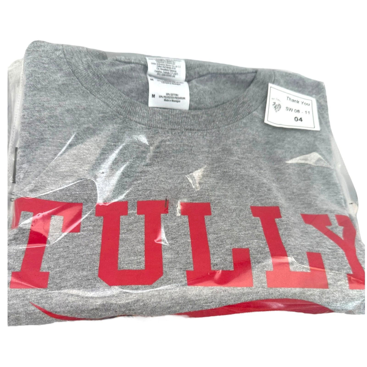 Gildan Gray Tully Lacrosse T-Shirt Men's UK Size M Grey Graphic Print Short Sleeve Crew Neck