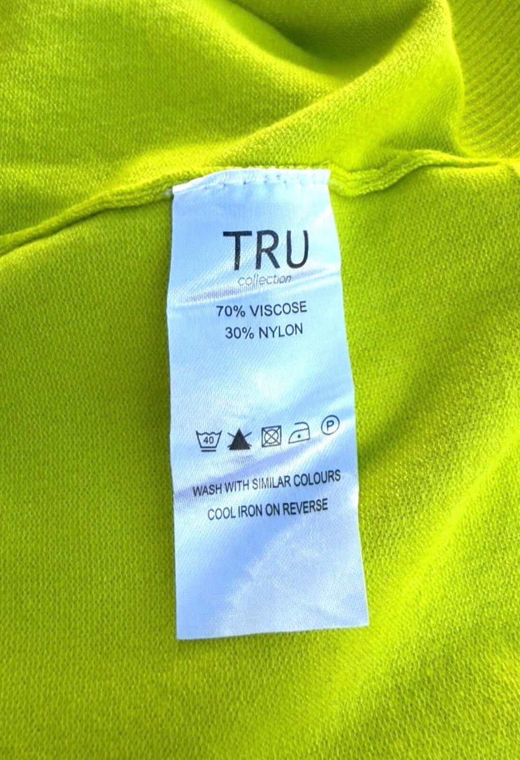 TRU Collection Neon Yellow Cardigan Open Front Women's UK Size L