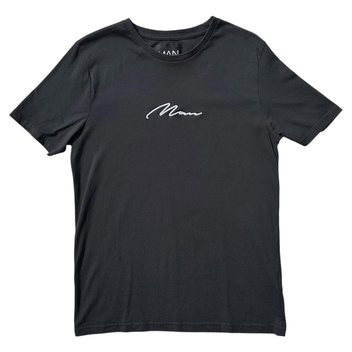 Boohoo MAN T Shirt Short Sleeve Embroidered Black Men's UK Size Large L