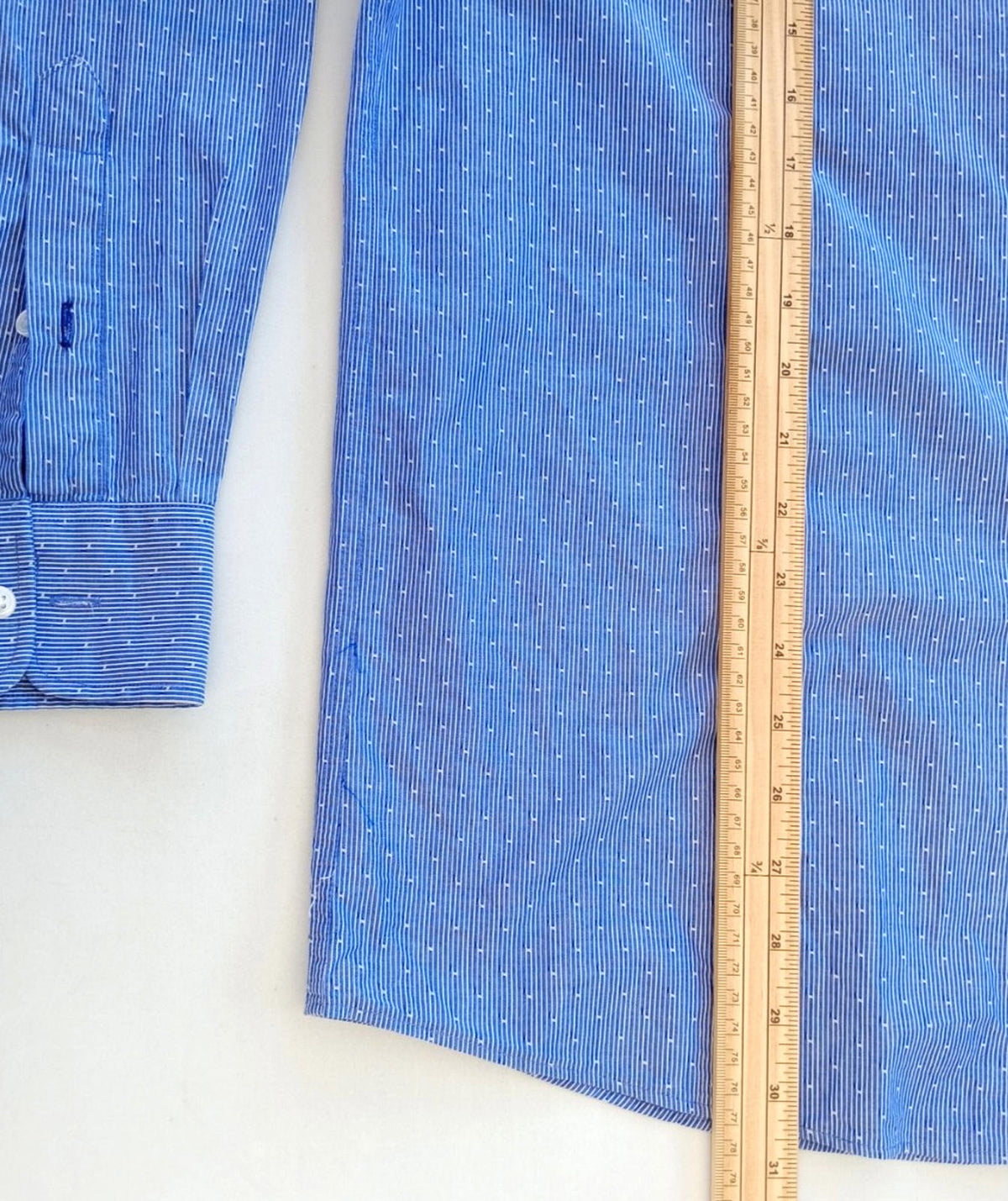Tommy Hilfiger Shirt Men's UK Size L Blue Geometric Long Sleeve Pockets