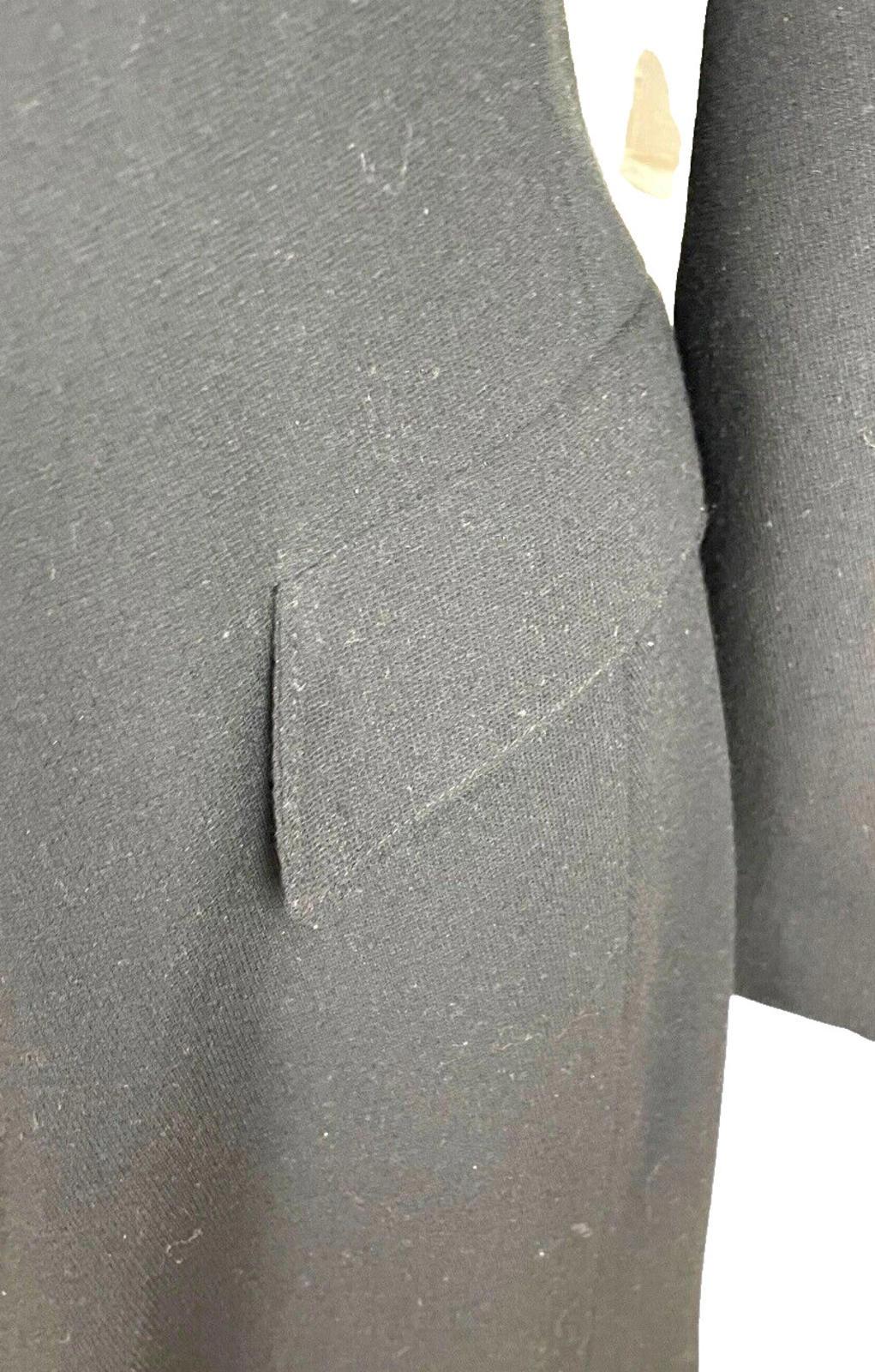 Ego Blazer Jacket Retro Long Black Shoulder Pads Women's UK Size 10