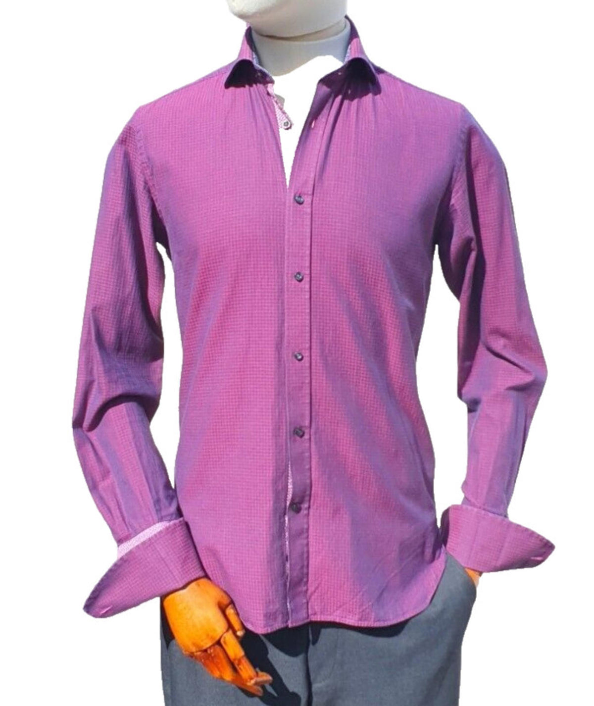 Ted Baker Shirt 40" Chest French Cuff 100% Cotton Men's UK Size M