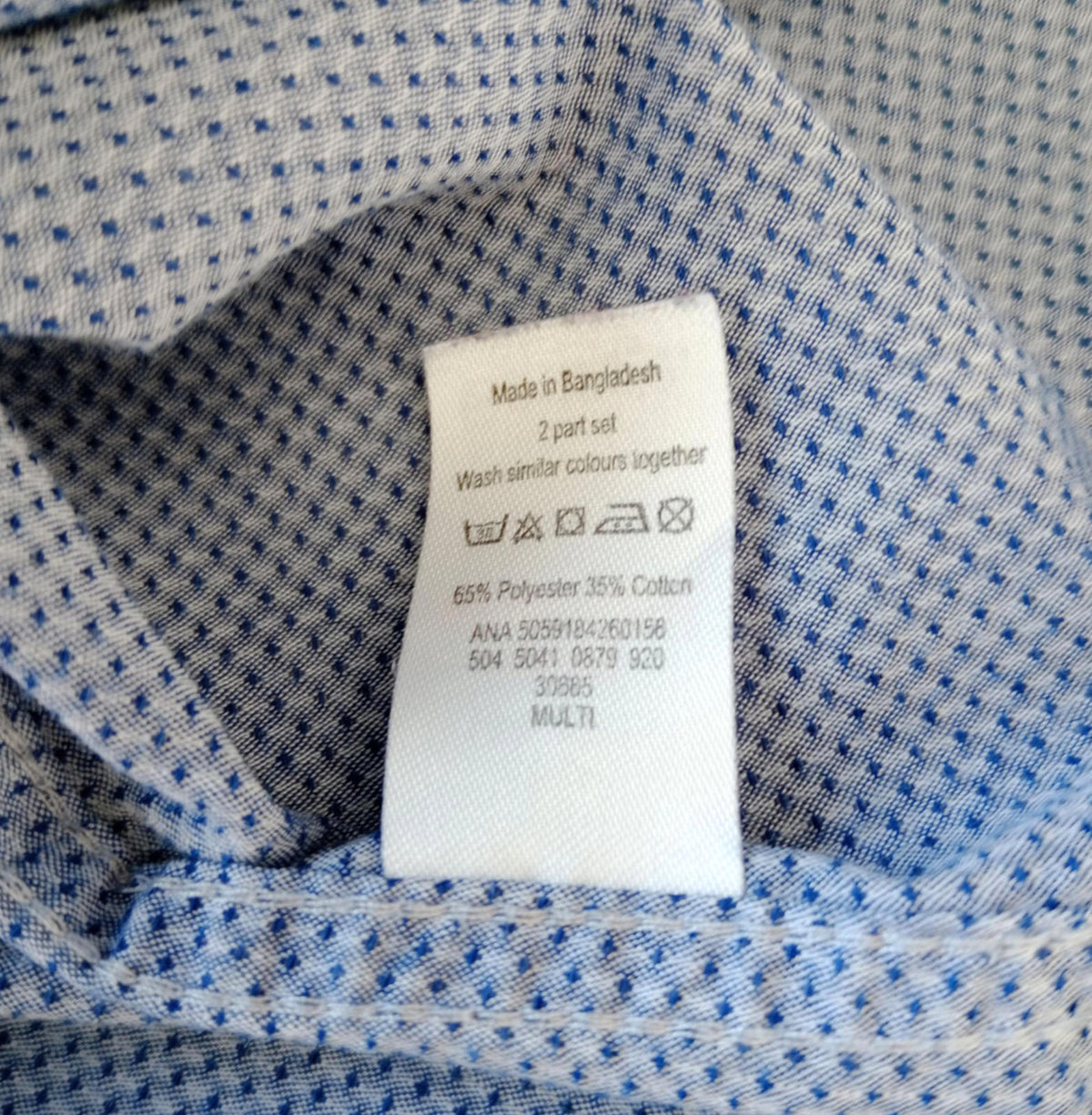 George Shirt Long Sleeve Grey Geometric Easy Care Men's UK Size XXXL 3XL
