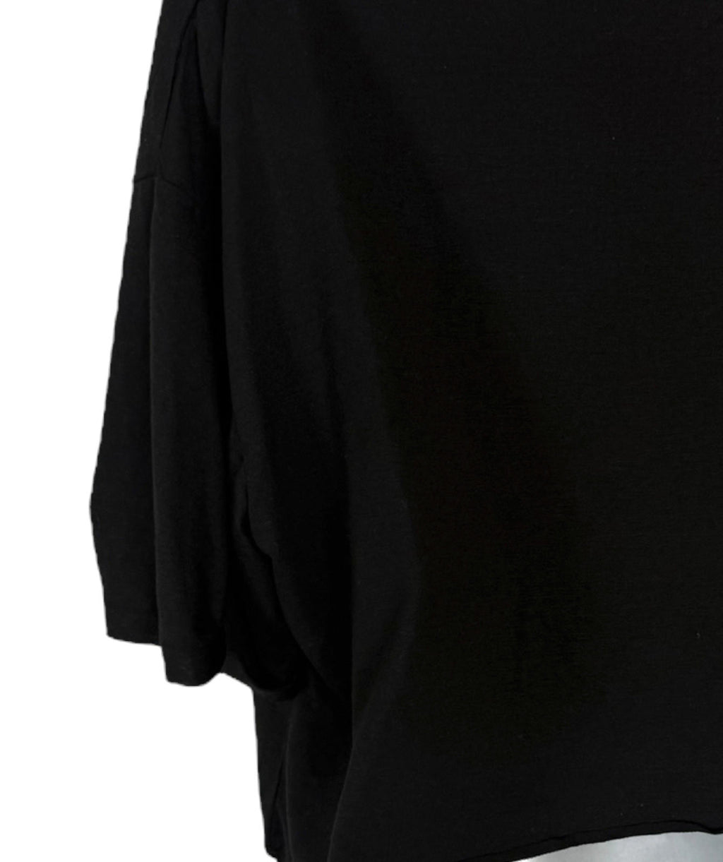 Black Cropped T-Shirt Relaxed Fit Women’s UK Size S