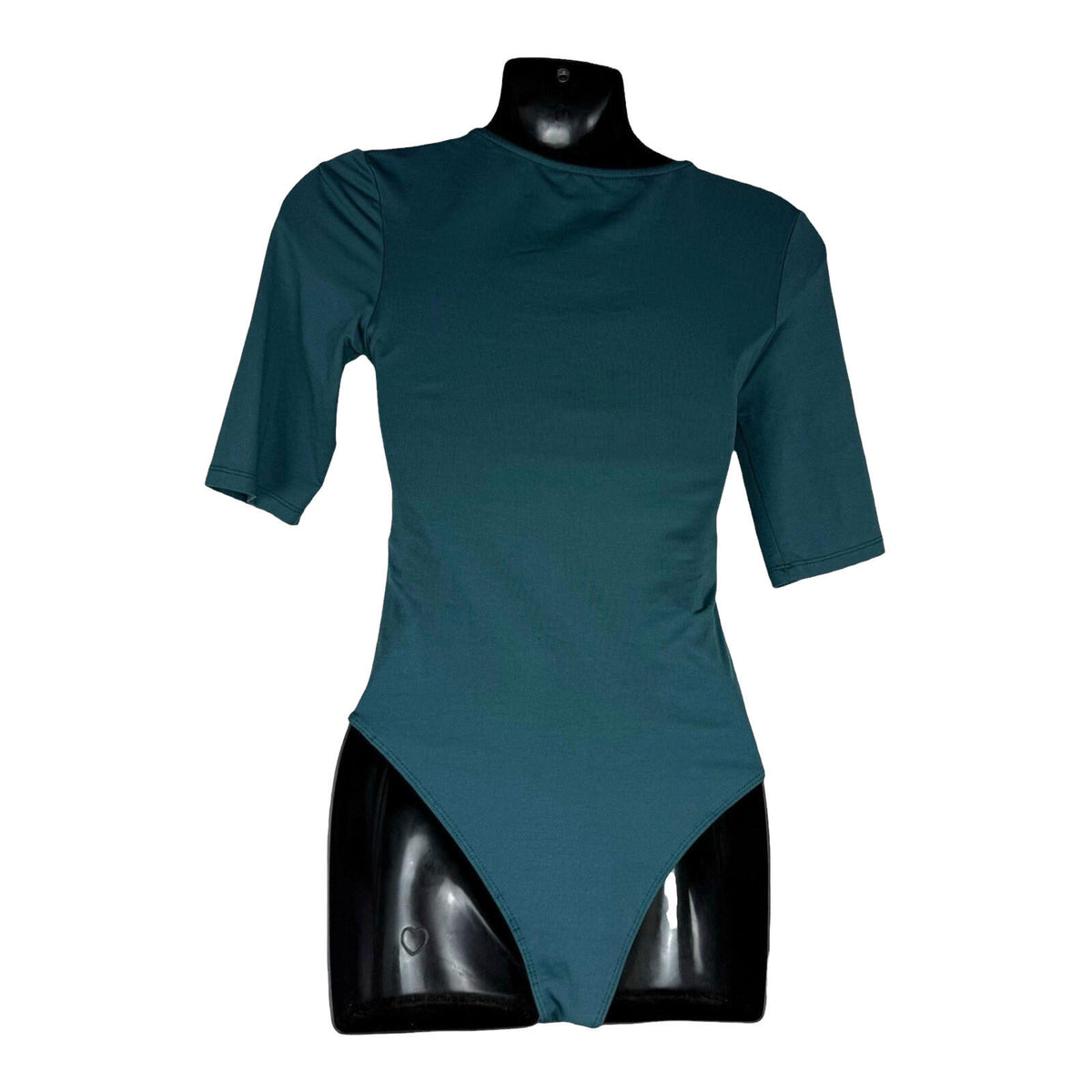 Primark DarkGreen Primark Stretch Bodysuit Top Women's UK Size XS 3/4 Sleeve Dark Green