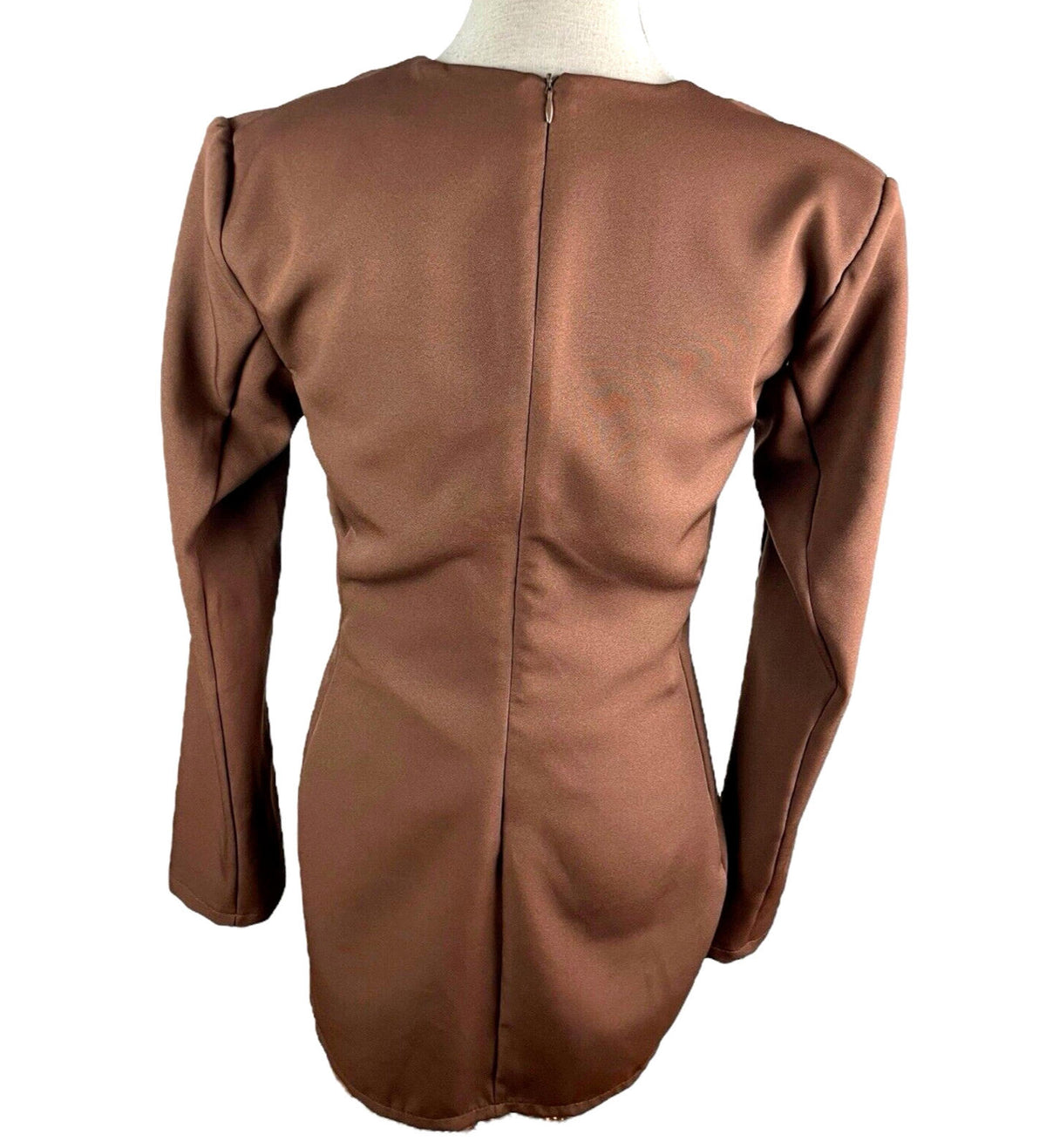 Pretty Little Thing Blazer Midi Dress Women's UK Size 8 Chocolate Lace Trim