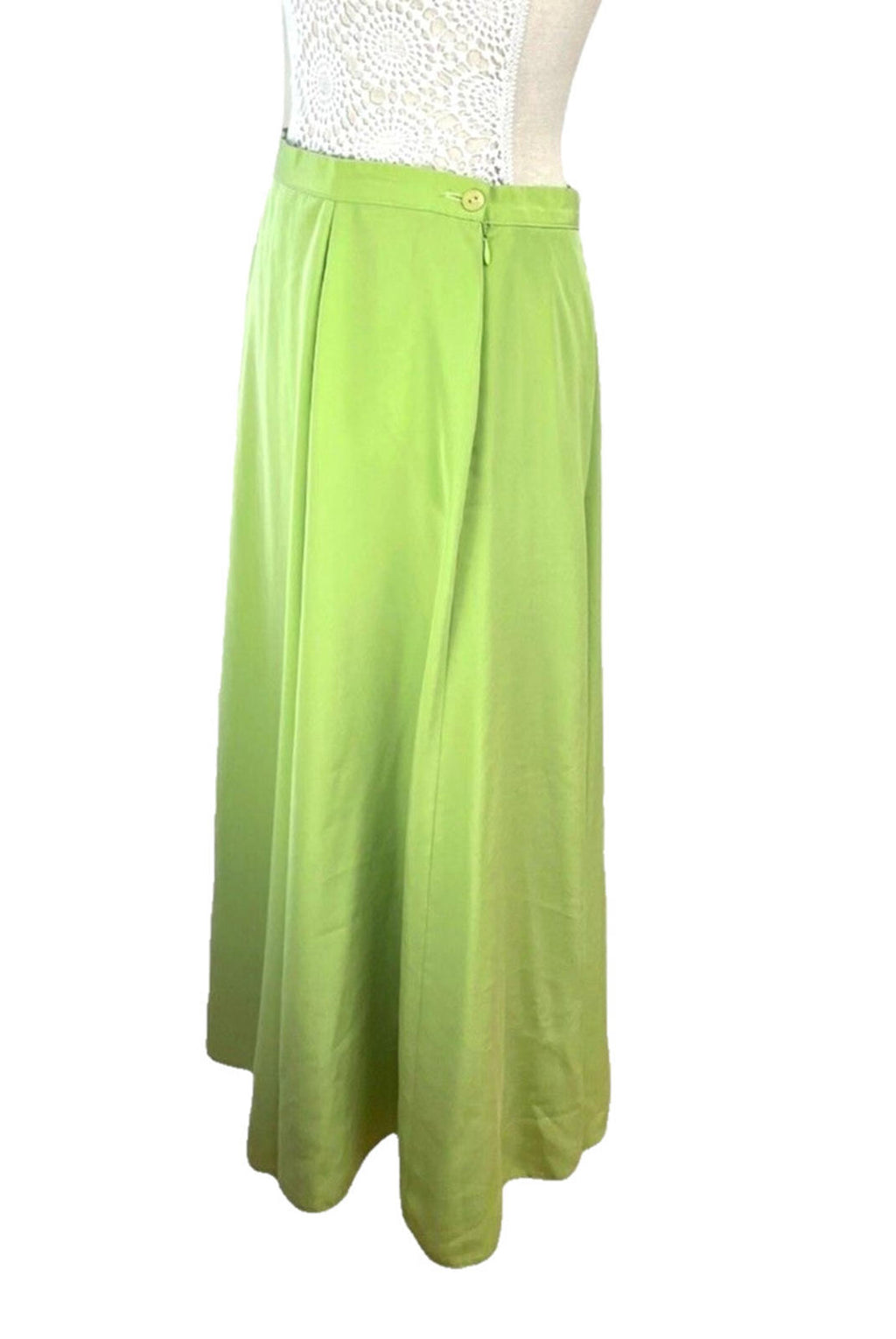 Alexon Skirt & Shirt Blouse Suit Women's UK Size 14 Green Satin 2 Piece Set