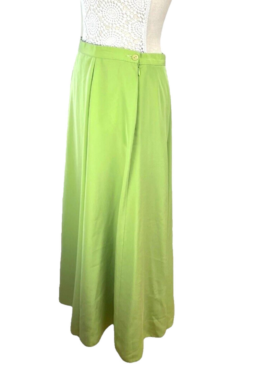 Alexon Skirt & Shirt Blouse Suit Women's UK Size 14 Green Satin 2 Piece Set