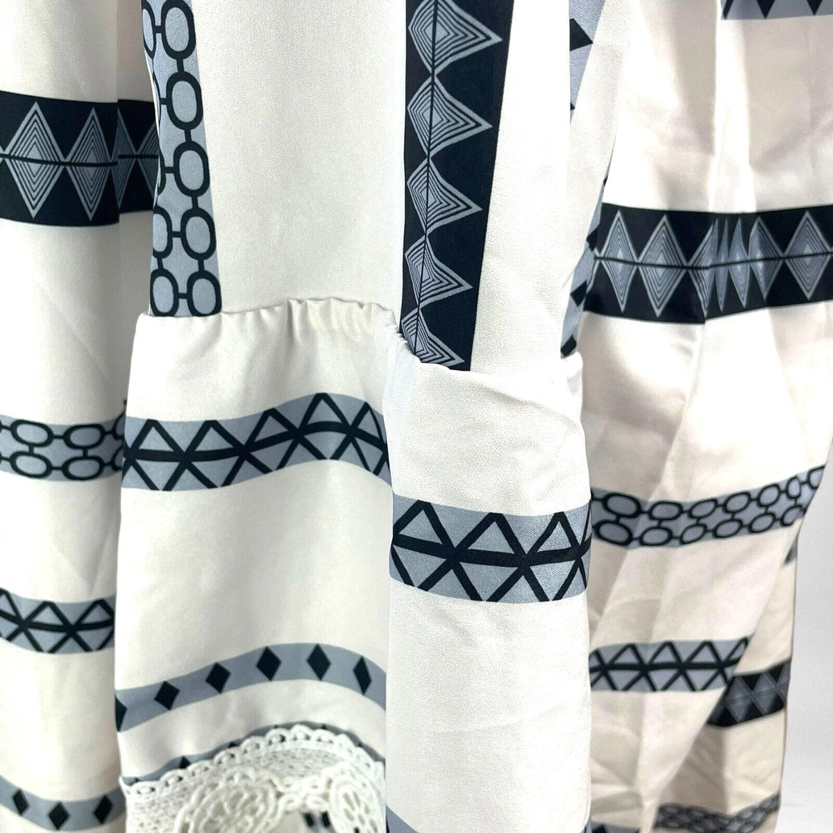 Boho Smock Dress White & Navy Stripe Summer Women’s UK Plus Size XXL (18)