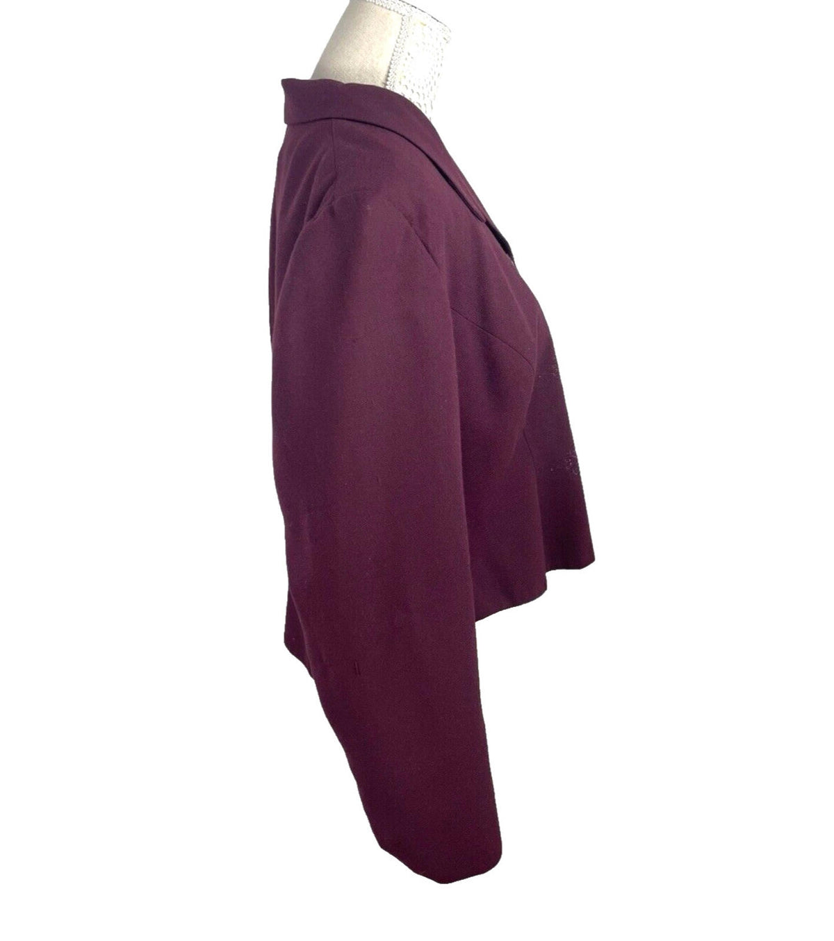 Detail Premium Collection Burgundy Vintage Cropped Blazer Jacket Women's Size 18