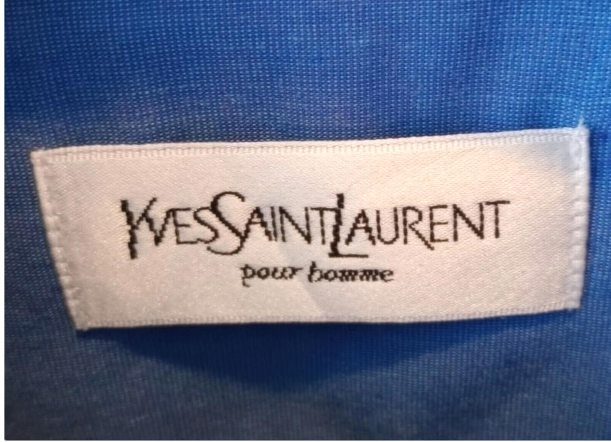 YSL LightBlue YvesSaintLaurent Blue Shirt Long Sleeve Men's UK Size XL 46" Chest 16" Collar