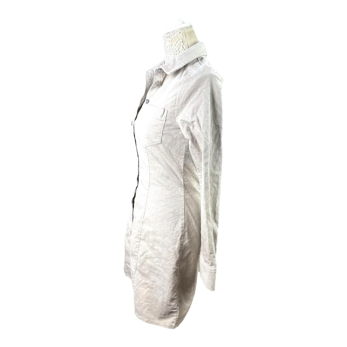 Divided Beige Corduroy Shirt Dress Mini Collared Women's UK Size 8