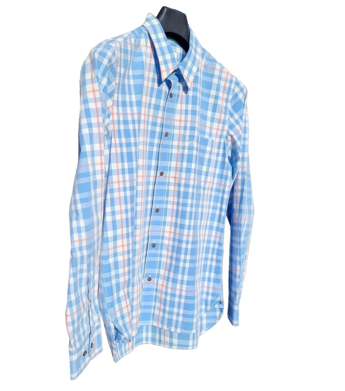Kingsley Heath Muscle Shirt Men's UK Size M Check Soft Touch Luxury Long Sleeve