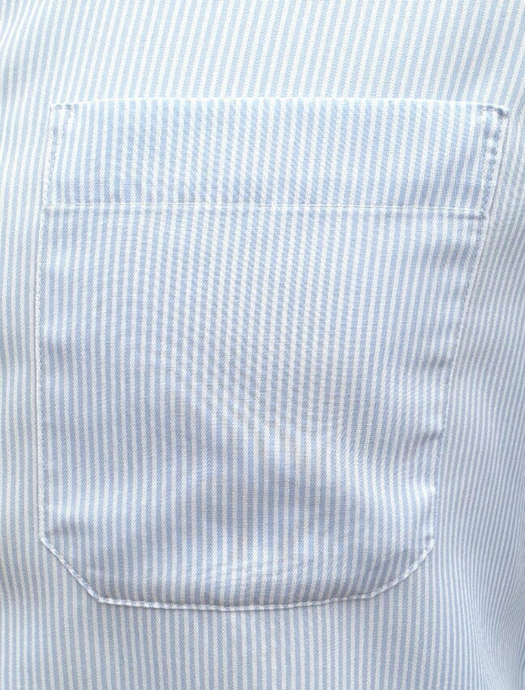 M&S Shirt Long Sleeve Striped Men's Large 14.5" Collar 100% Cotton