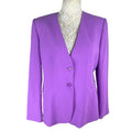 Jaques Vert Blazer Women's UK Size 12 Purple Collarless Shoulder Pads Formal