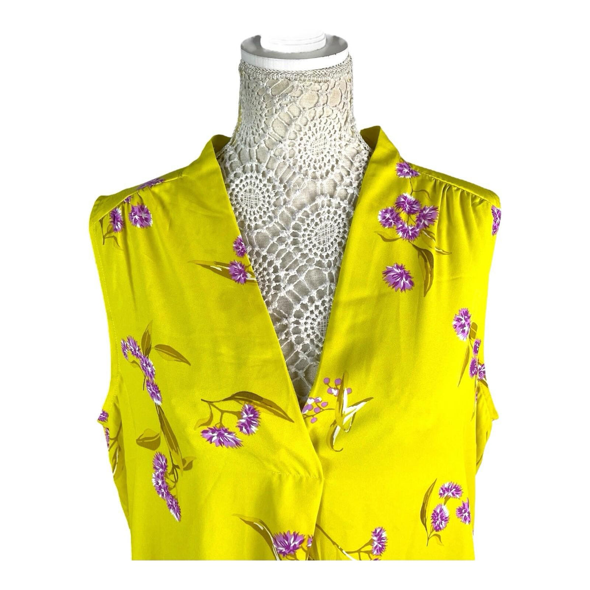 Principles Yellow Floral Sleeveless Blouse Summer Women's UK Size 20