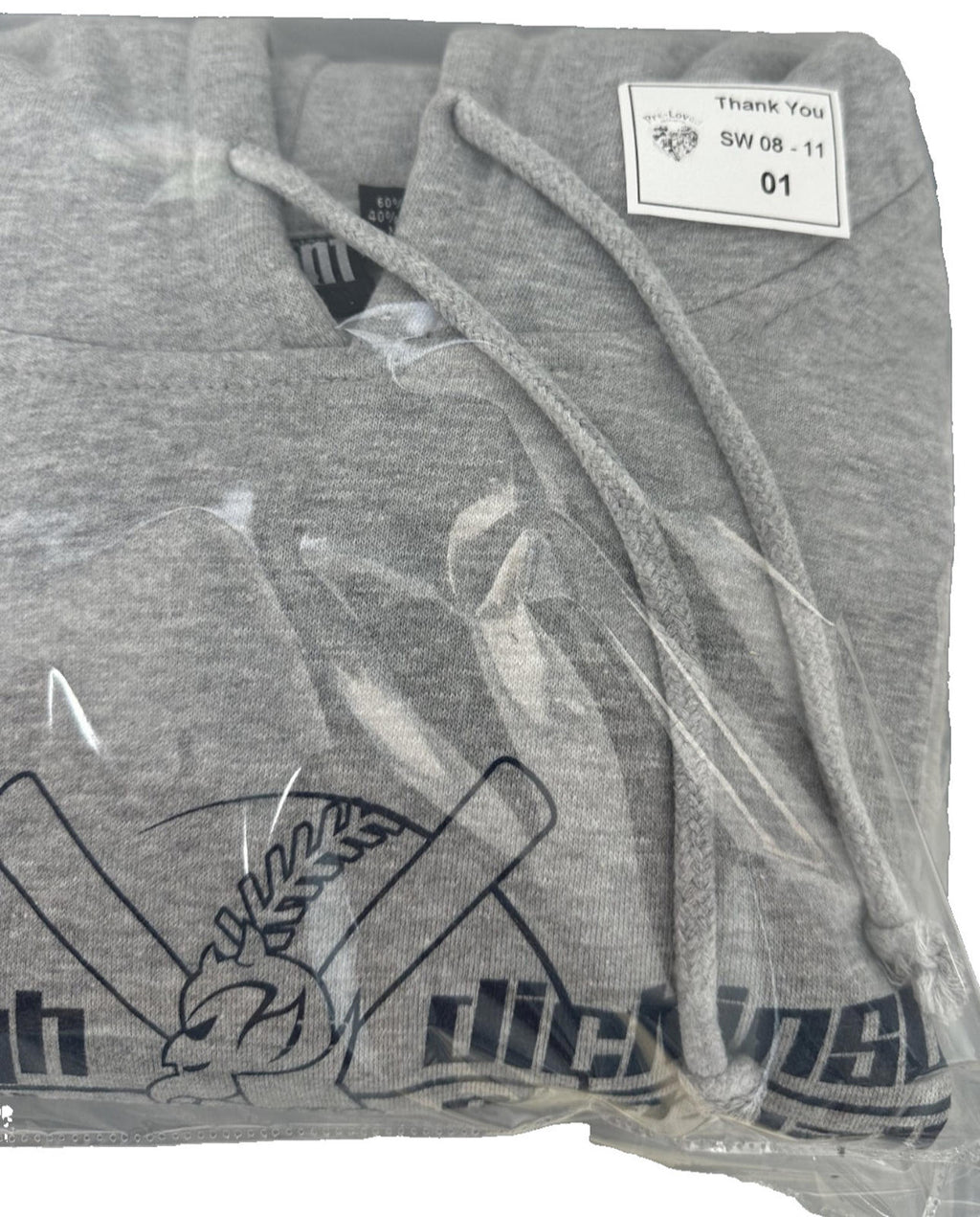 Pennant Gray Devils Softball Hoodie Men's UK Size M Grey Hooded Jersey Pocket Drawstring