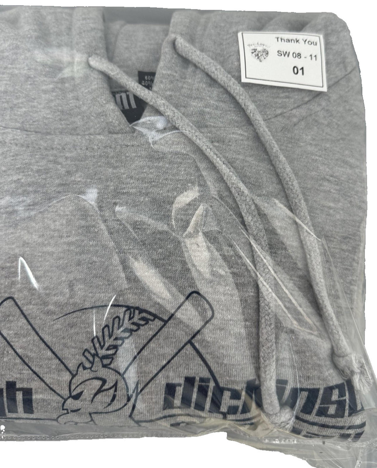 Pennant Gray Devils Softball Hoodie Men's UK Size M Grey Hooded Jersey Pocket Drawstring