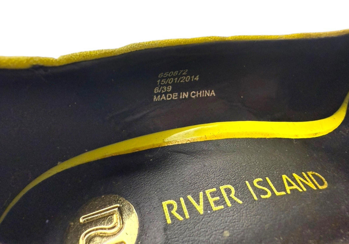 River Island Yellow River Island Yellow Shoes Stiletto Pointed Toe Women's UK Size 6