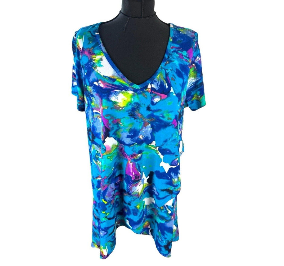 Blue Smock T-Shirt Top Blouse Women's UK Size L Large