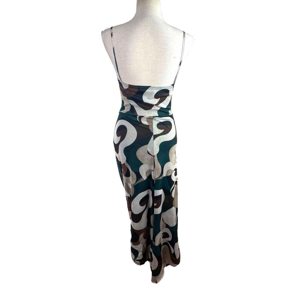 Pretty Little Thing Swirl Print Midi Dress Women's UK Size 10 Abstract Camisole