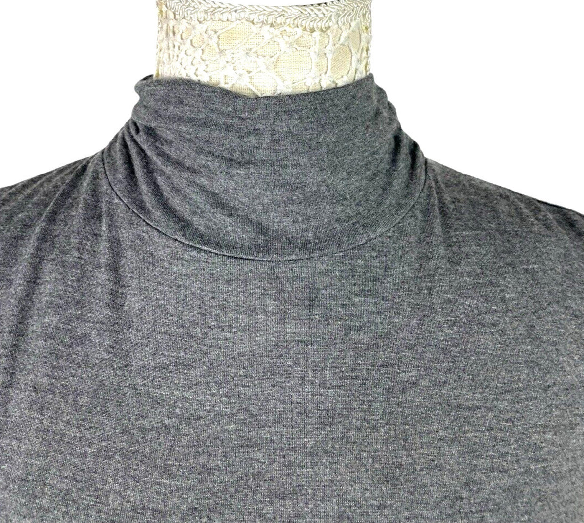 New Look Turtle Neck Top Women's UK Size 14 Grey Slim Fit Roll Neck Long Sleeve