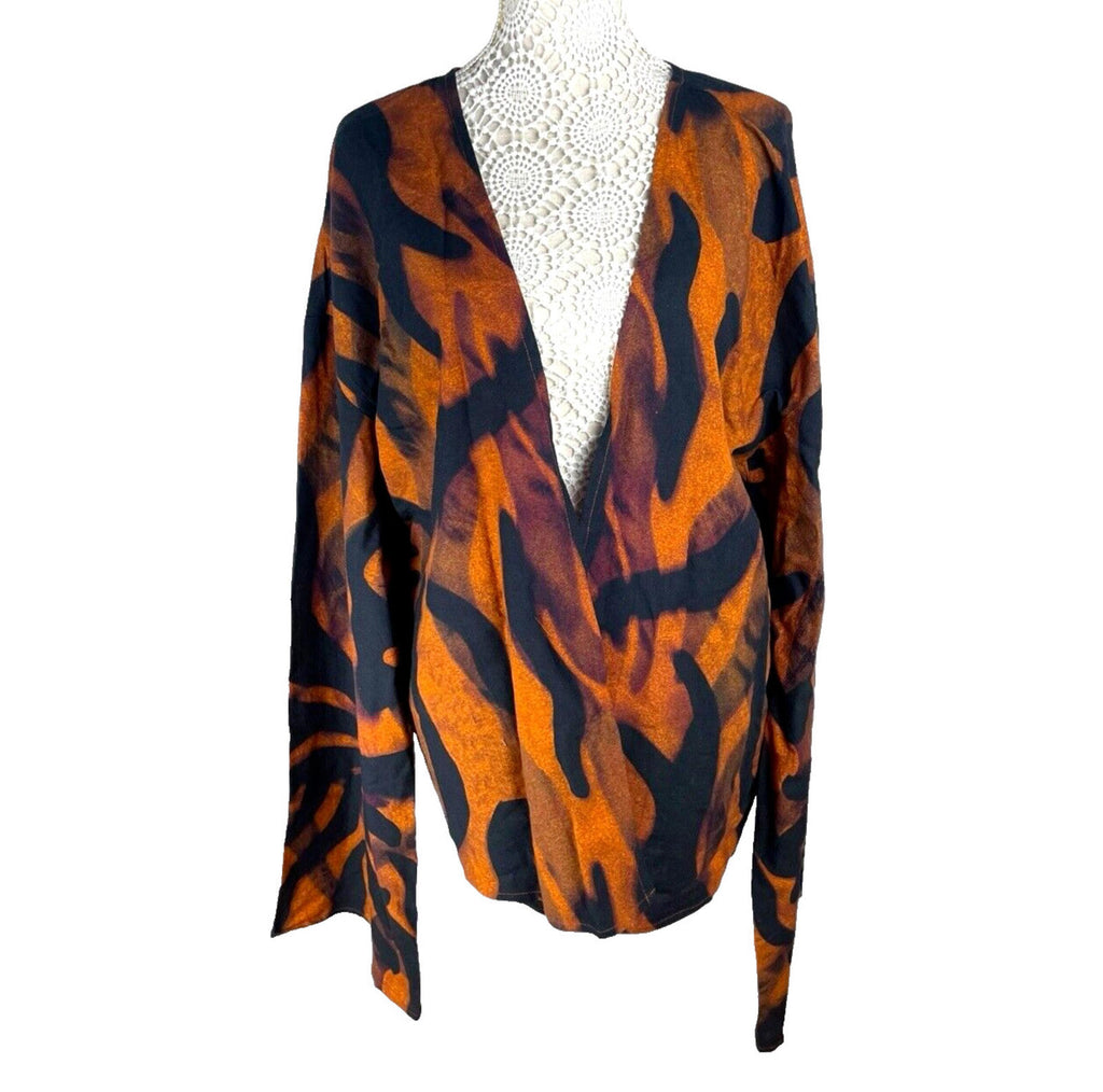 Windeson Open Jacket Orange & Black Lightweight Flared Sleeve Women's UK Size 16