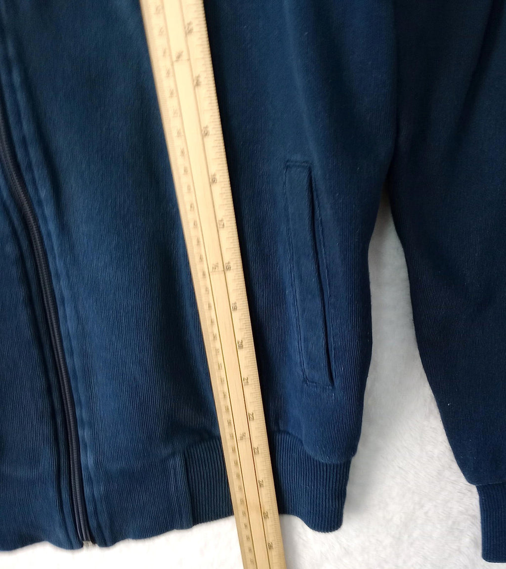 Adidas Track Suit Top Boy's UK Size L Blue Grey Long Sleeve Full Zip Pockets