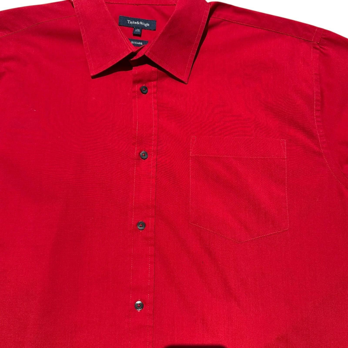 Taylor & Wright Shirt Short Sleeve Red Men's UK Size 2XL Easy Care
