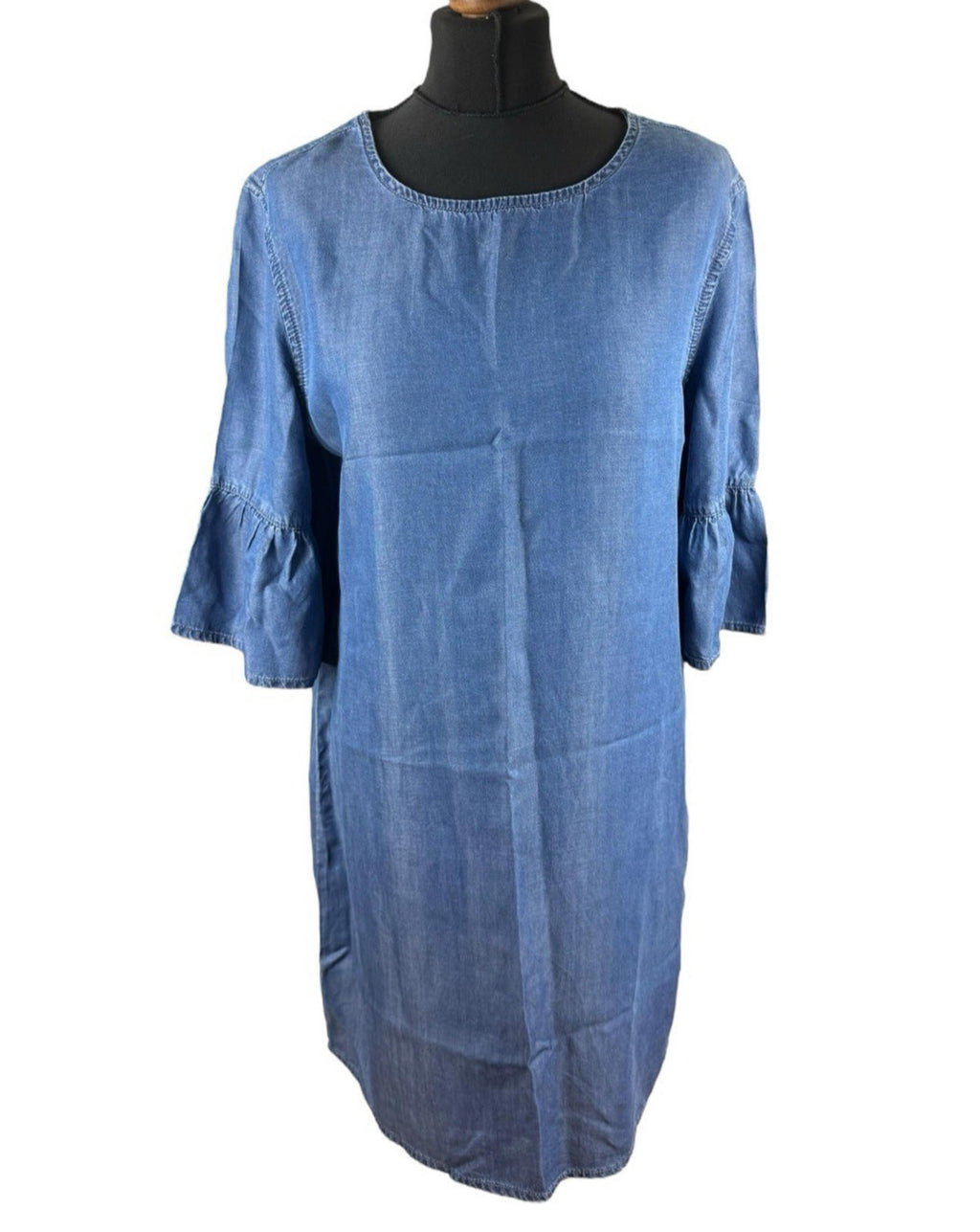 Peacocks Thin Denim Smock Dress Mini Short Sleeve Women's UK Size 12 Summer