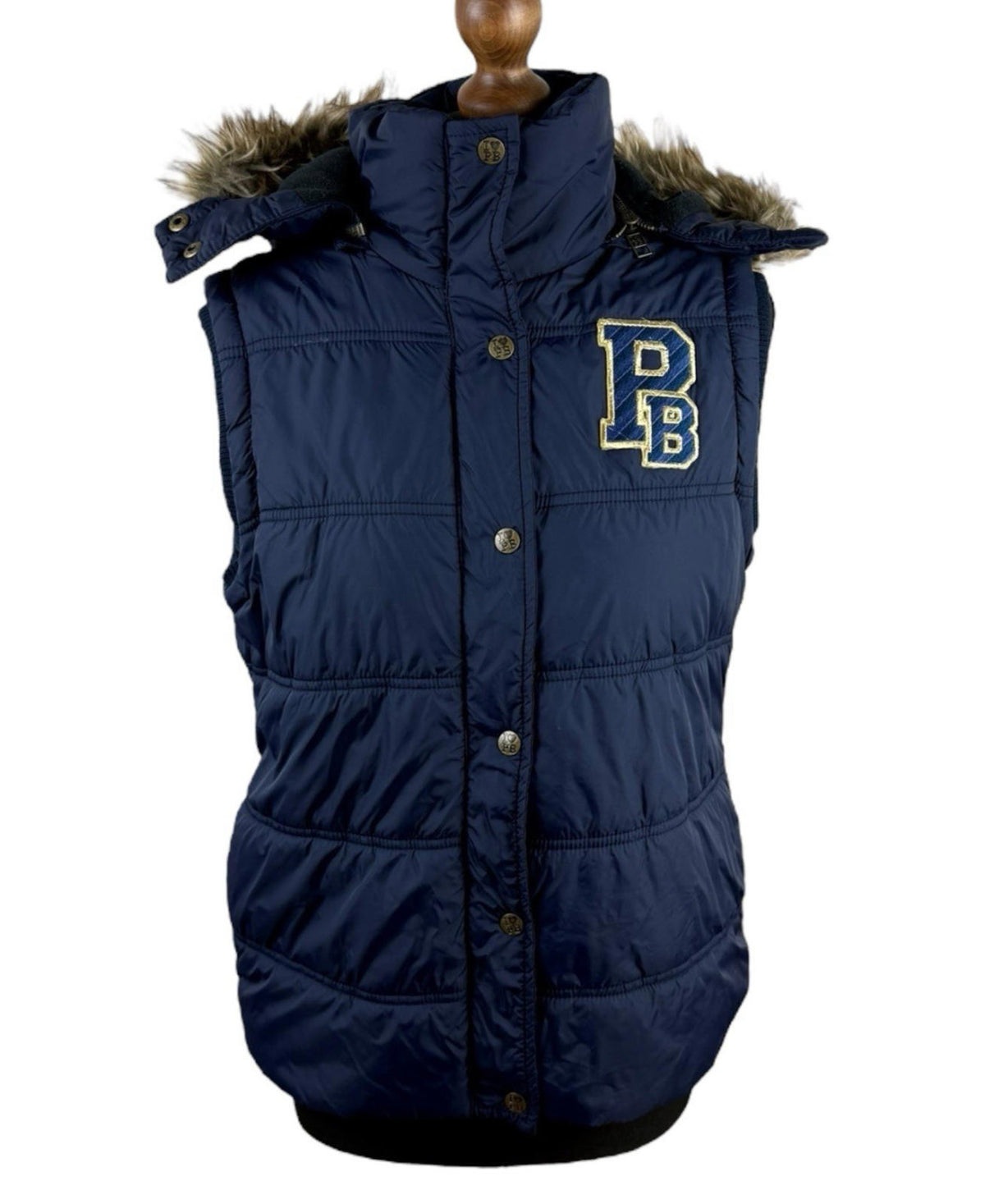 Paul's Boutique Gilet Hooded Fur Trim Embroidered Girls UK Size L (12-13years)