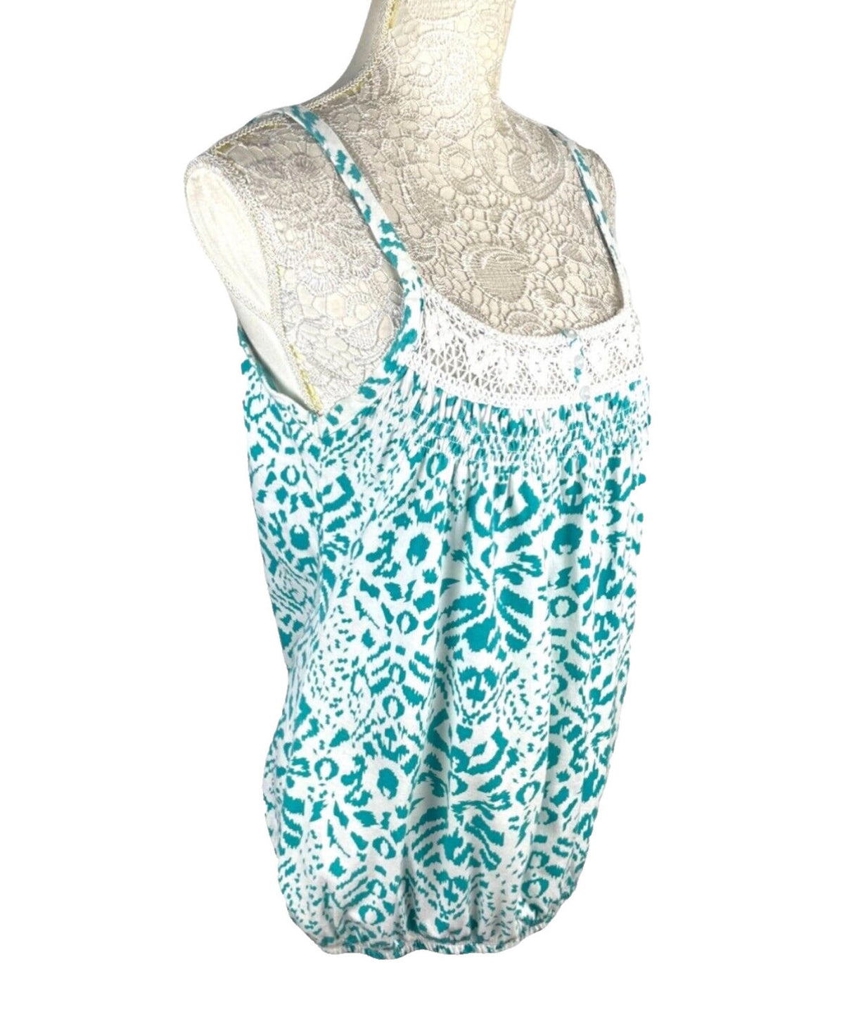 bonmarche White Bonmarche Vest Top Blouse Women's UK Size 12 Crochet Detail