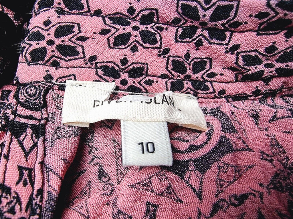 River Island Pink River Island Smock Top Victorian Pattern Women's UK Size 10
