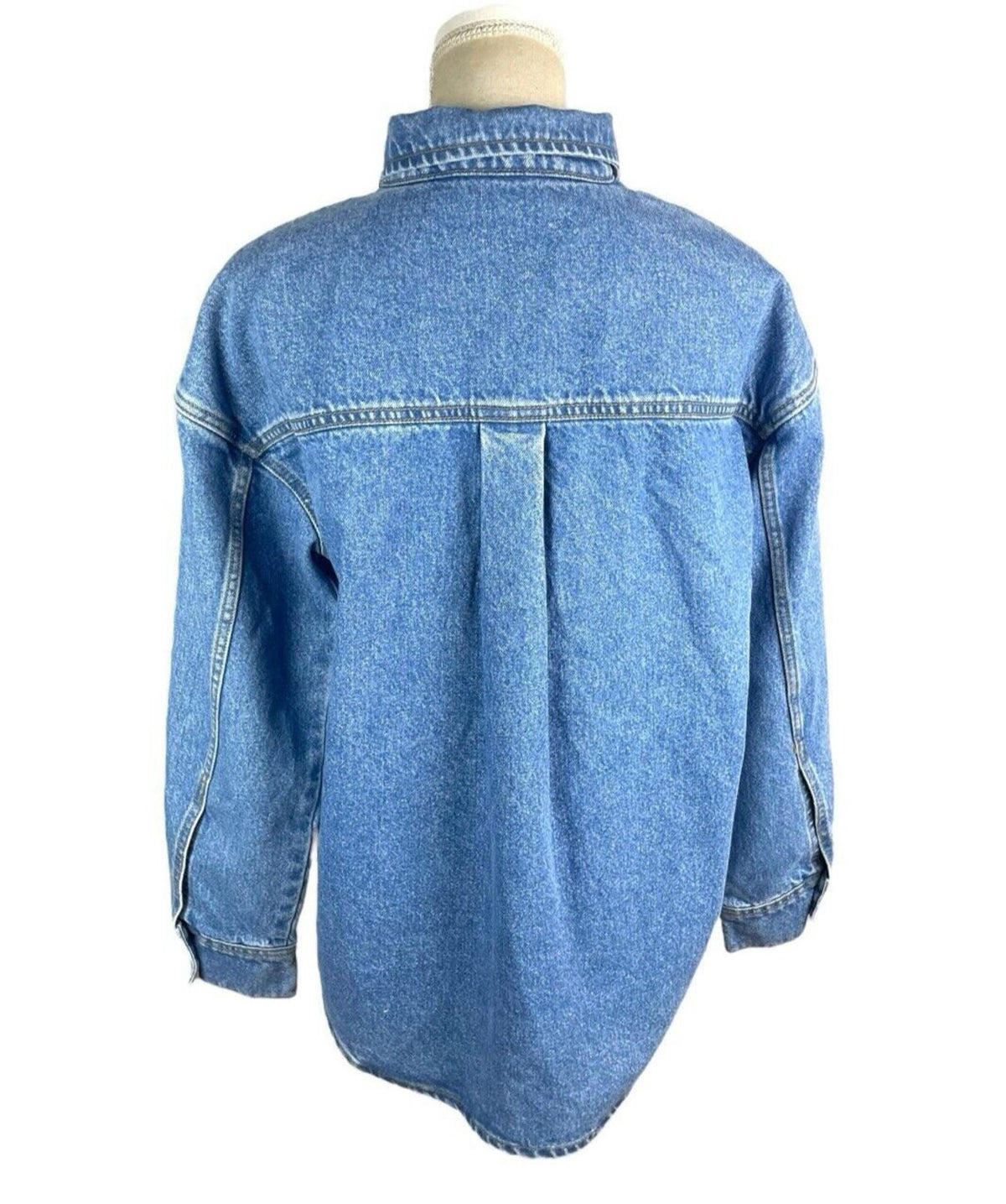 Nasty Gal Blue Denim Shirt Top Button Up Women's UK Size 10