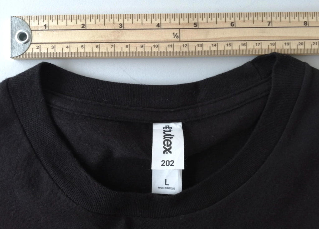 Tultex Black Funny Cute Animal Graphic Print T-Shirt Men's Size L Black Crew Neck 100% Cotton