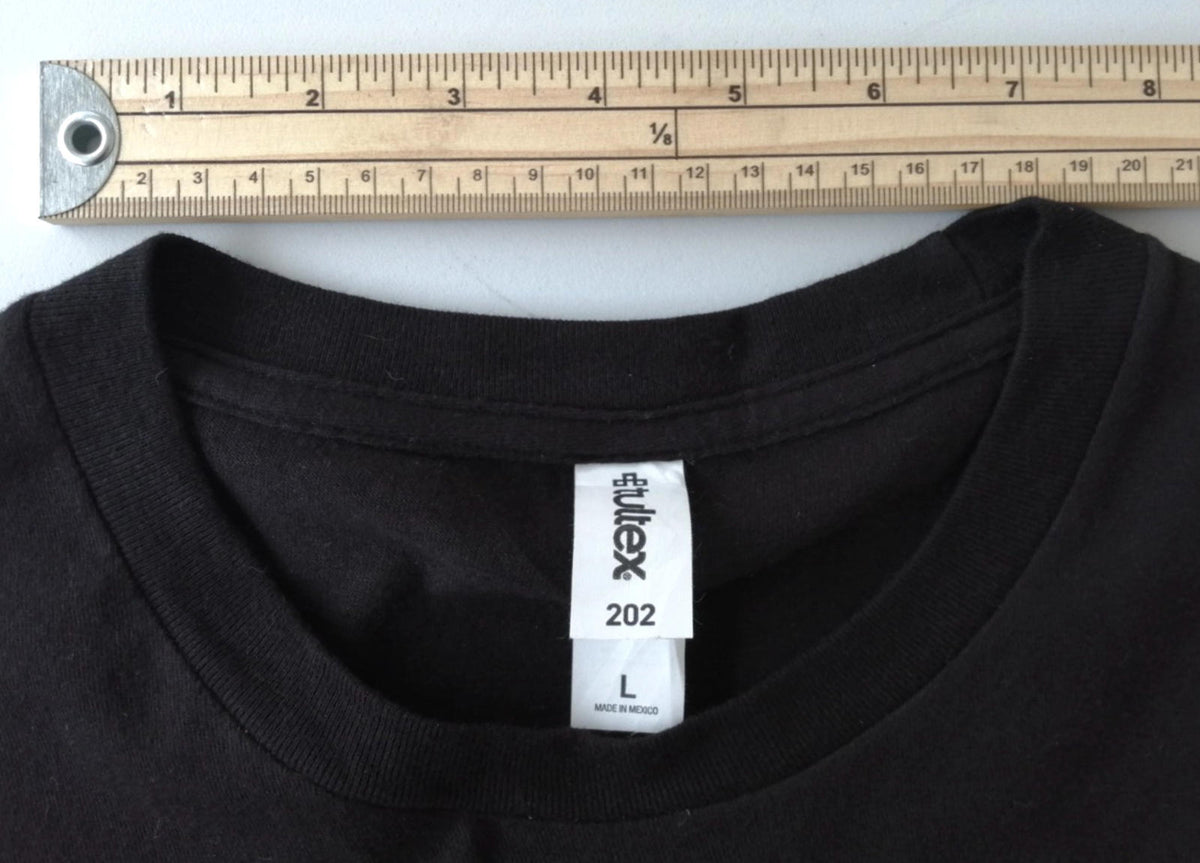 Tultex Black Funny Cute Animal Graphic Print T-Shirt Men's Size L Black Crew Neck 100% Cotton