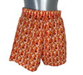 Bright Orange Floral Shorts High Waist Women's UK Size S