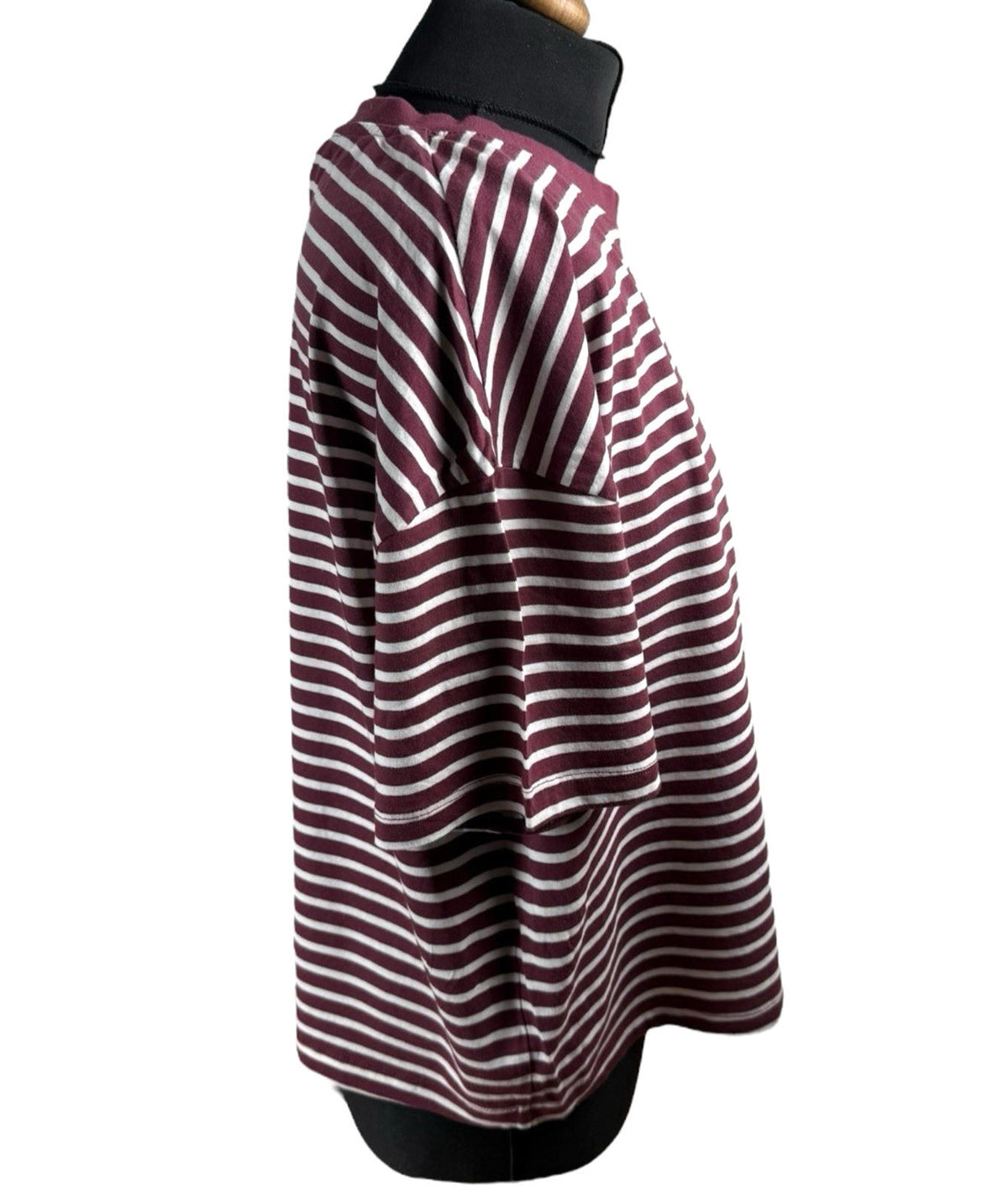 George Cropped T-shirt Striped Women’s UK Size 18 Red & White Crew Neck Summer