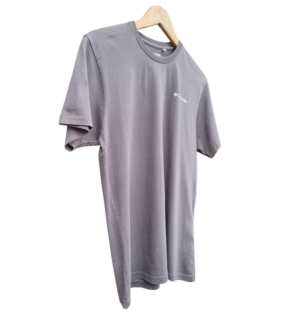 Columbia Gray Columbia T-Shirt Grey Jersey Crew Neck Men's UK Size Small Front Back Print
