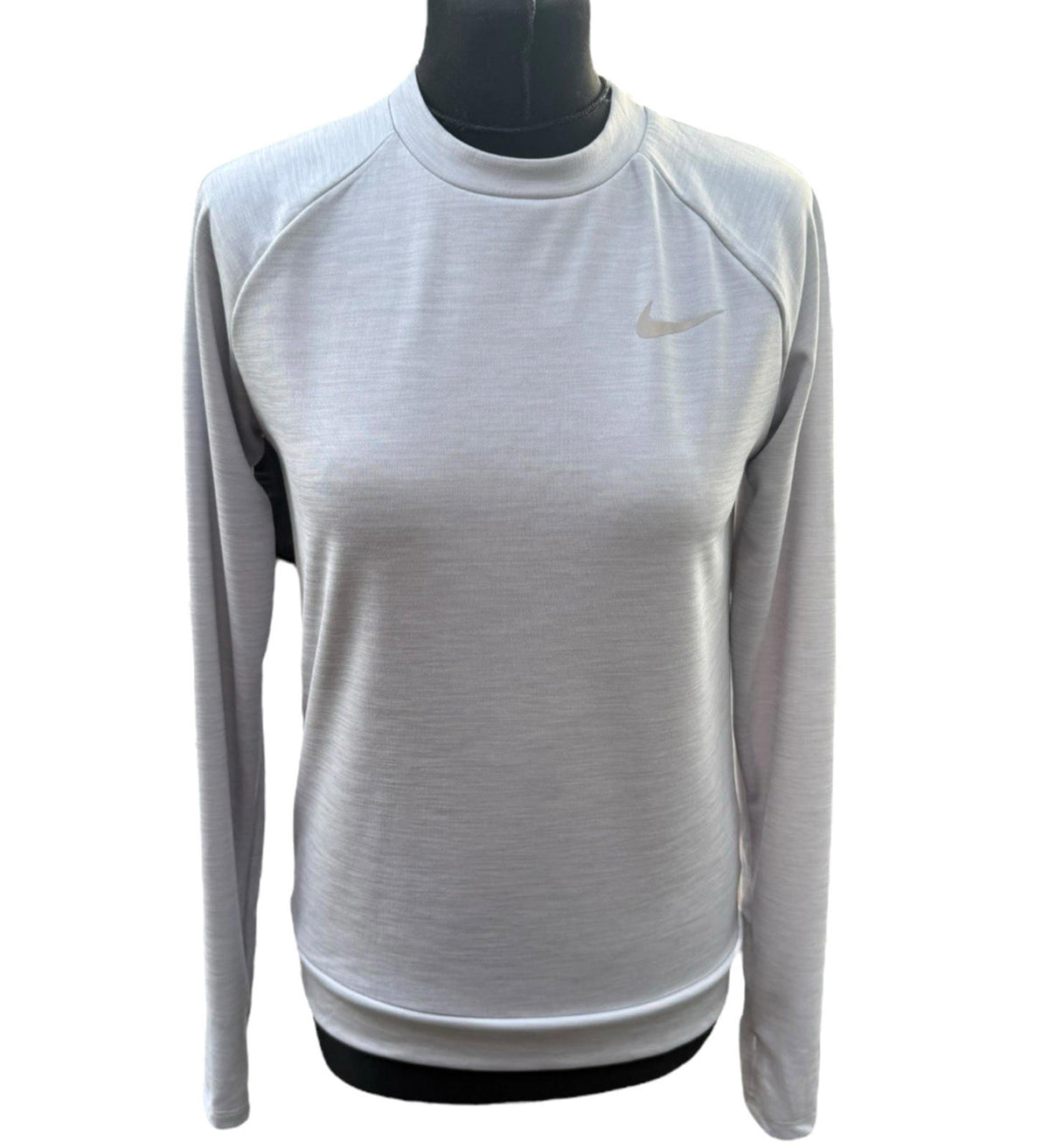 Nike Running Grey Long Sleeve T-shirt Top Breathable Women's UK Size XS