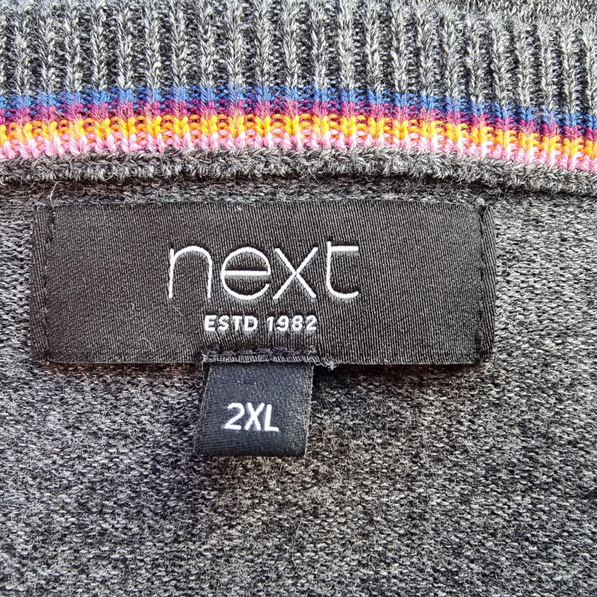 Next Knit Jumper Men's UK Size 2XL Grey V-Neck Sweater Soft Touch Lightweight