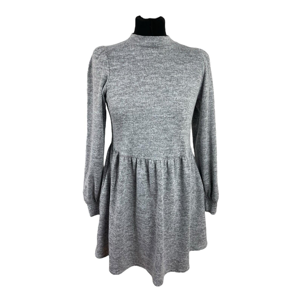 New Look Grey Mini Dress High Neck Long Sleeve Women's UK Size 8