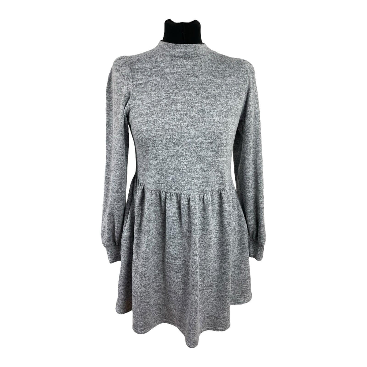 New Look Grey Mini Dress High Neck Long Sleeve Women's UK Size 8