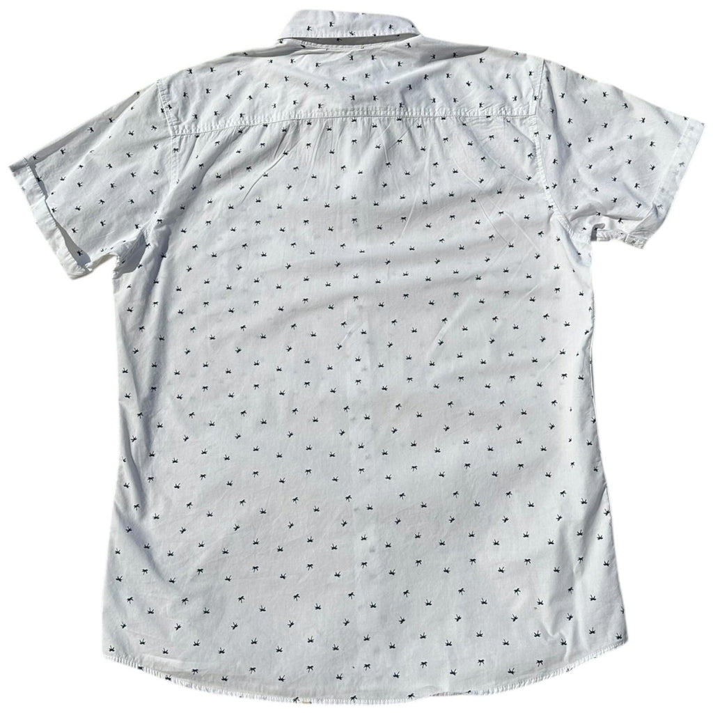 Jack & Jones Shirt Men's UK Size M Short Sleeve White Geometric Palm Print