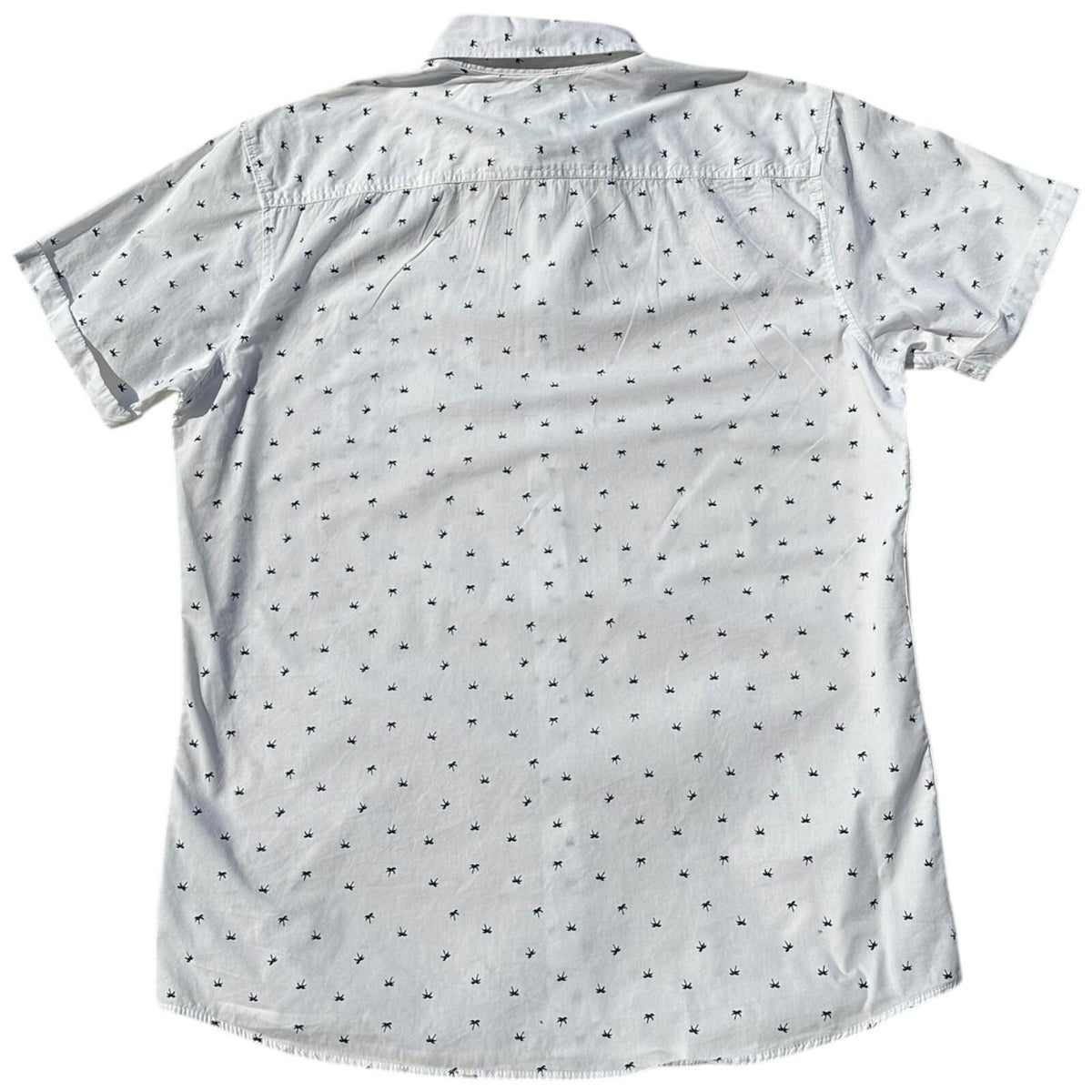 Jack & Jones Shirt Men's UK Size M Short Sleeve White Geometric Palm Print
