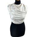 Pretty Little Thing Cream Satin Crop Top High Neck Tie Back Women's UK Size 8