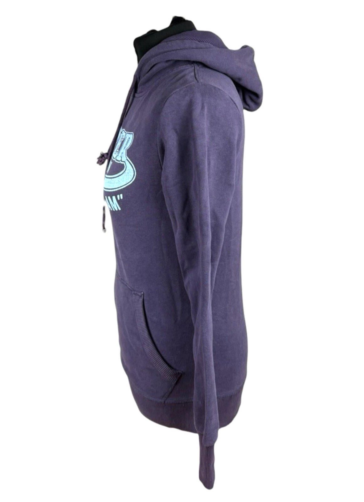 Super Dry Hoodie Women's UK Size S Logo Print Fleece Lined Jersey Purple