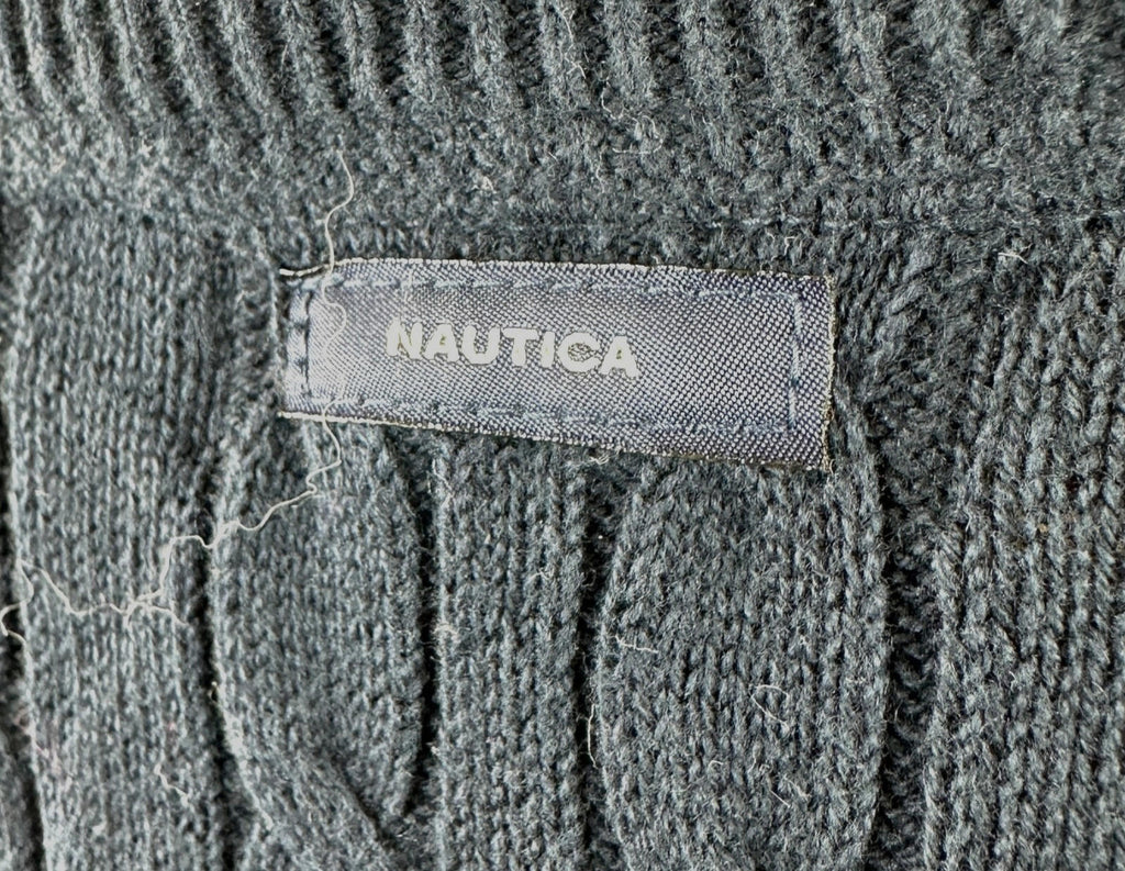 Nautica Knit Jumper Men's UK Size XL Navy Blue 100% Cotton Long Sleeve Crew Neck