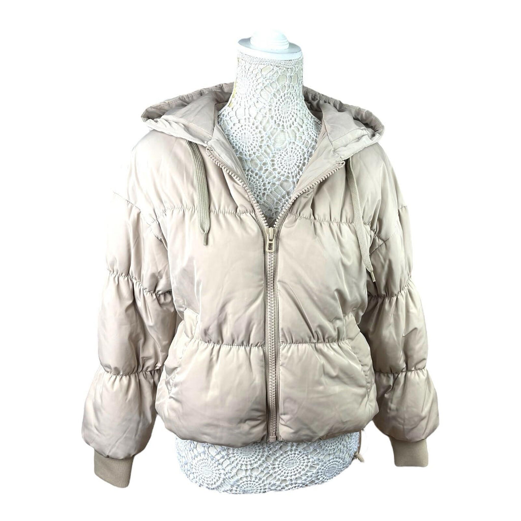 Divided Griege Puffer Jacket Mid Length Hooded Women's UK Size XXS