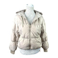 Divided Griege Puffer Jacket Mid Length Hooded Women's UK Size XXS